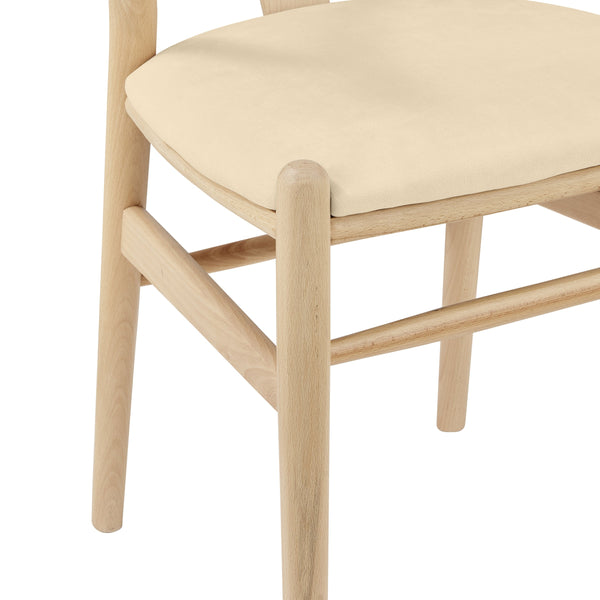Evelina Solid Wood Dining Side Chair Set of 2 Mid-century Geometric Rush Seat Design