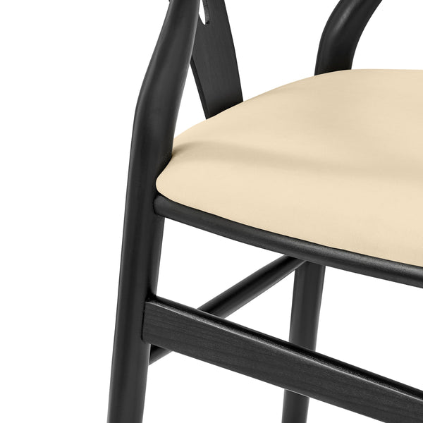 Evelina Solid Wood Dining Side Chair Set of 2 Mid-century Geometric Rush Seat Design