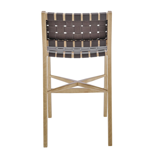 Evangeline Minimalist Counter Stool Beech Wood Frame Woven Pu Seat Kitchen Bar