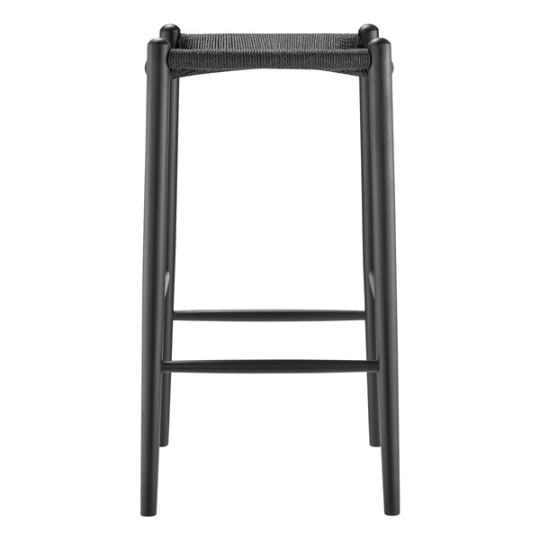 Evelina Backless Bar Stool Solid Wood Rush Seat Traditional Craftsmanship Elegant Design