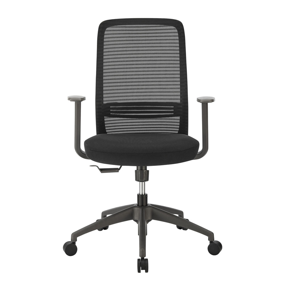 EE Test Vendor Kasper Midback Office Chair Breathable Mesh Back Molded Foam Seat Ergonomic Nylon Frame Black EETEST-72001-BLK