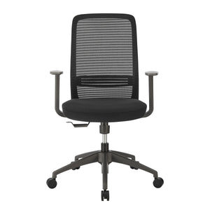 EE Test Vendor Kasper Midback Office Chair Breathable Mesh Back Molded Foam Seat Ergonomic Nylon Frame Black EETEST-72001-BLK