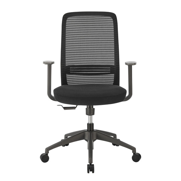 EE Test Vendor Kasper Midback Office Chair Breathable Mesh Back Molded Foam Seat Ergonomic Nylon Frame Black EETEST-72001-BLK