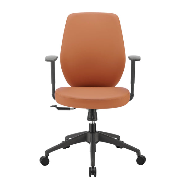 Filip Leatherette Low Back Office Chair with Adjustable Arms and Contract Grade Foam Seat
