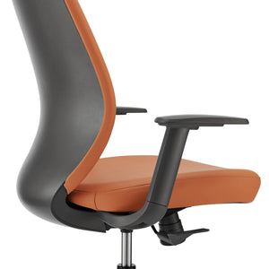 Filip Leatherette Low Back Office Chair with Adjustable Arms and Contract Grade Foam Seat