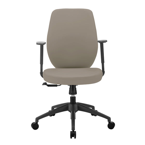 Filip Leatherette Low Back Office Chair with Adjustable Arms and Contract Grade Foam Seat