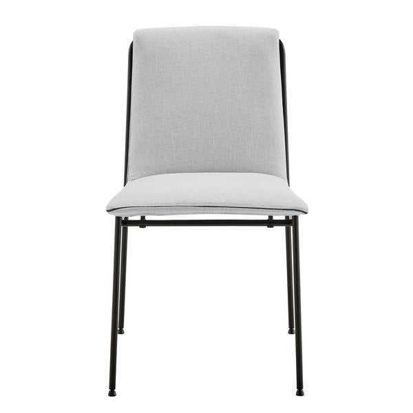 Ludvig Ergonomic Upholstered Side Chair Set of 2 with Metal Base for Modern Dining Spaces