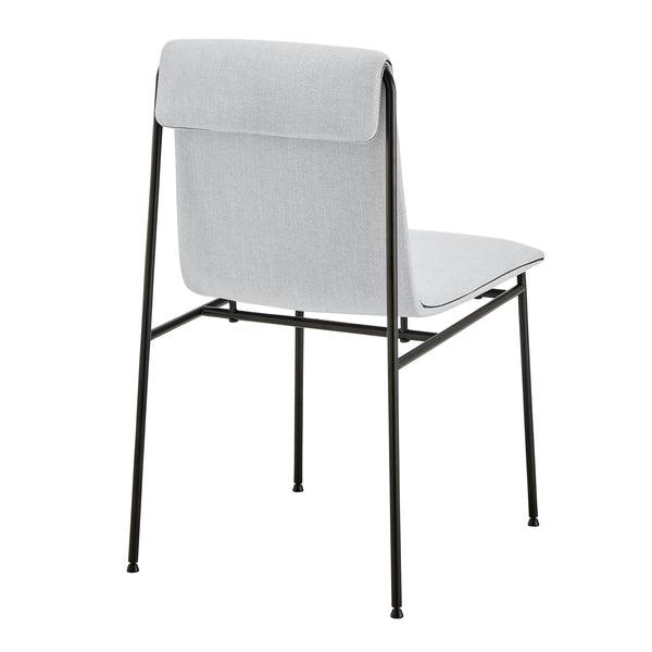 Ludvig Ergonomic Upholstered Side Chair Set of 2 with Metal Base for Modern Dining Spaces