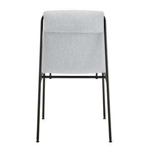Ludvig Ergonomic Upholstered Side Chair Set of 2 with Metal Base for Modern Dining Spaces