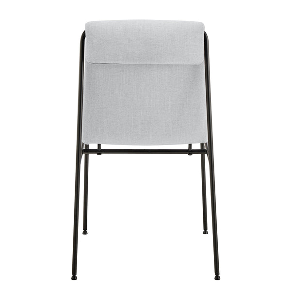 Ludvig Ergonomic Upholstered Side Chair Set of 2 with Metal Base for Modern Dining Spaces