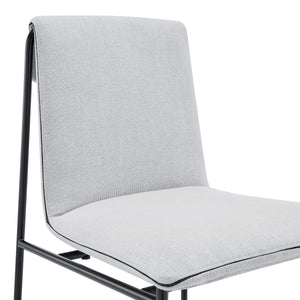 Ludvig Ergonomic Upholstered Side Chair Set of 2 with Metal Base for Modern Dining Spaces