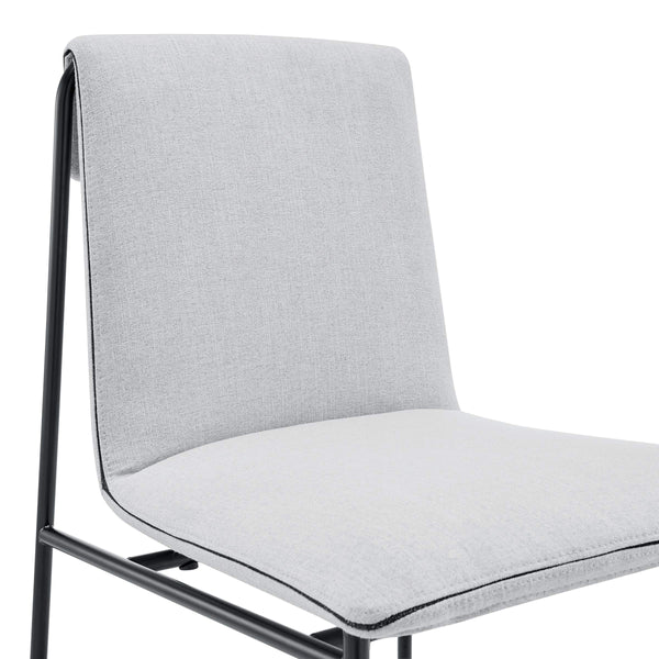 Ludvig Ergonomic Upholstered Side Chair Set of 2 with Metal Base for Modern Dining Spaces