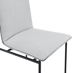 Ludvig Ergonomic Upholstered Side Chair Set of 2 with Metal Base for Modern Dining Spaces