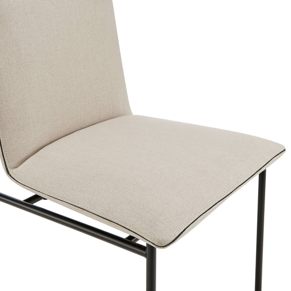 Ludvig Ergonomic Upholstered Side Chair Set of 2 with Metal Base for Modern Dining Spaces