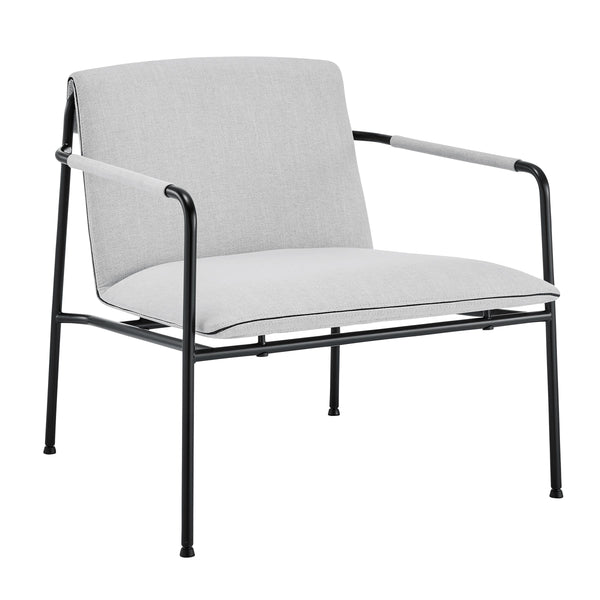 Ludvig Lounge Chair Powder Coated Steel Frame Fabric Seat for Modern Living Room Reading