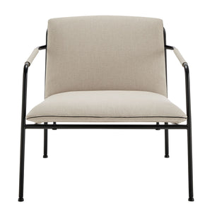 EE Test Vendor Ludvig Lounge Chair Powder Coated Steel Frame Fabric Seat for Modern Living Room Reading Tan EETEST-80080TAN