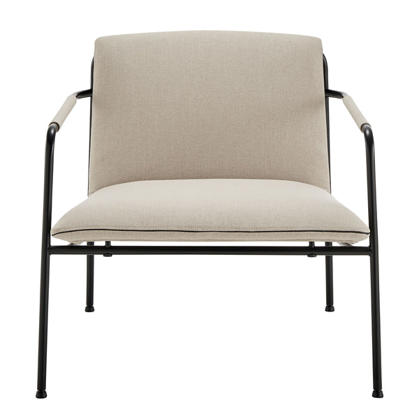 EE Test Vendor Ludvig Lounge Chair Powder Coated Steel Frame Fabric Seat for Modern Living Room Reading Tan EETEST-80080TAN