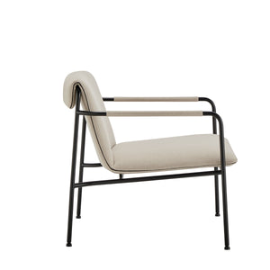 Ludvig Lounge Chair Powder Coated Steel Frame Fabric Seat for Modern Living Room Reading