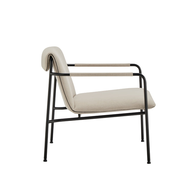 Ludvig Lounge Chair Powder Coated Steel Frame Fabric Seat for Modern Living Room Reading