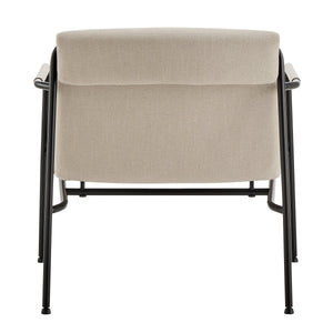 Ludvig Lounge Chair Powder Coated Steel Frame Fabric Seat for Modern Living Room Reading