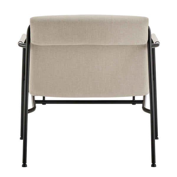 Ludvig Lounge Chair Powder Coated Steel Frame Fabric Seat for Modern Living Room Reading