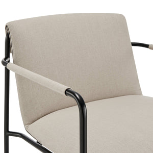 Ludvig Lounge Chair Powder Coated Steel Frame Fabric Seat for Modern Living Room Reading