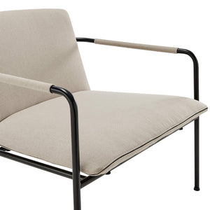 Ludvig Lounge Chair Powder Coated Steel Frame Fabric Seat for Modern Living Room Reading