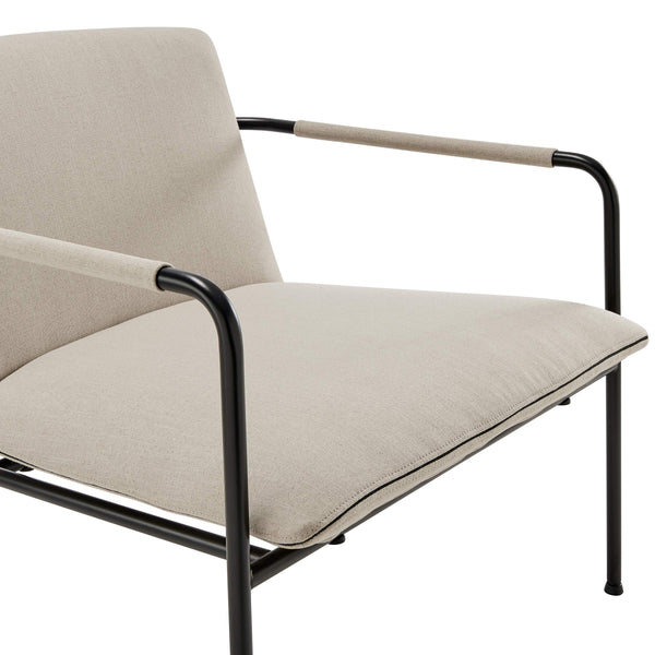 Ludvig Lounge Chair Powder Coated Steel Frame Fabric Seat for Modern Living Room Reading
