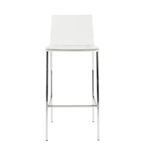 Chloe Acrylic Barstools with Chrome Legs Set of 2 Clear One-piece Modern Seating