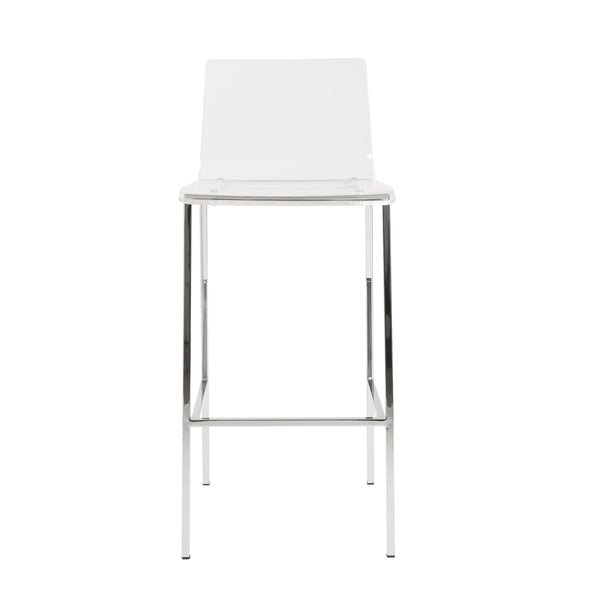Chloe Acrylic Barstools with Chrome Legs Set of 2 Clear One-piece Modern Seating