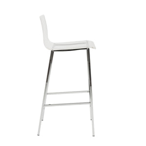 Chloe Acrylic Barstools with Chrome Legs Set of 2 Clear One-piece Modern Seating