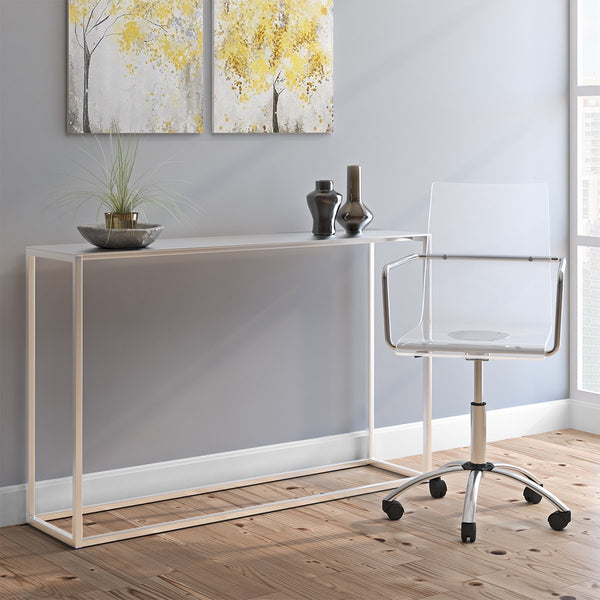 Chloe Acrylic Office Chair with One-piece Transparent Seat and Polished Chrome Base