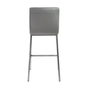 Scott Leatherette Counter Stool with Brushed Steel Frame for Stylish Modern Dining Spaces