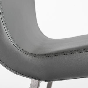 Scott Leatherette Counter Stool with Brushed Steel Frame for Stylish Modern Dining Spaces