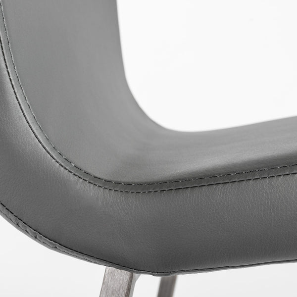Scott Leatherette Counter Stool with Brushed Steel Frame for Stylish Modern Dining Spaces