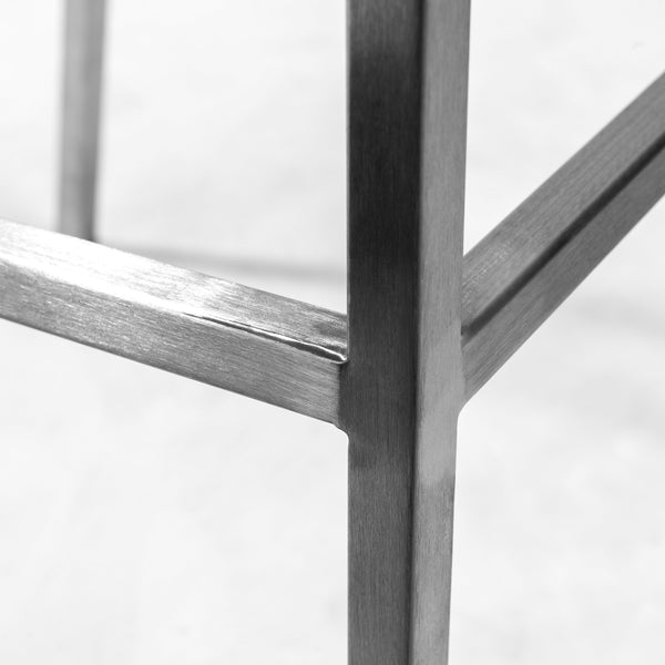Scott Leatherette Counter Stool with Brushed Steel Frame for Stylish Modern Dining Spaces