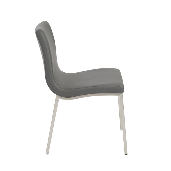 Scott Contemporary Dining Side Chair with Steel Base for Modern Home Room Seating