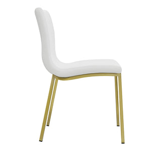 Scott Contemporary Dining Side Chair with Steel Base for Modern Home Room Seating
