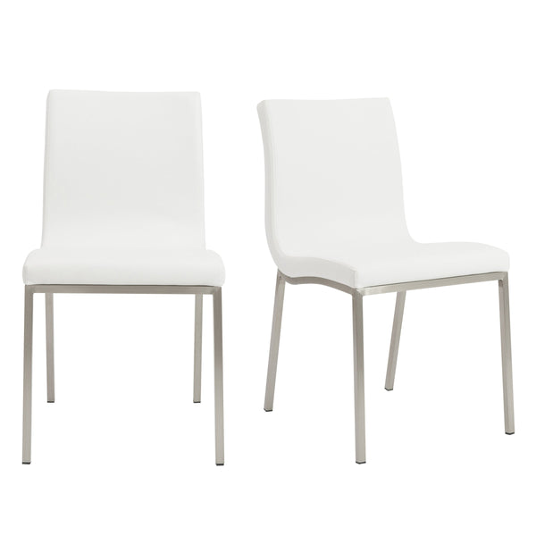 Scott Contemporary Dining Side Chair with Steel Base for Modern Home Room Seating