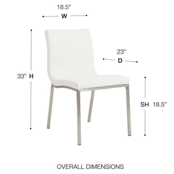 Scott Contemporary Dining Side Chair with Steel Base for Modern Home Room Seating