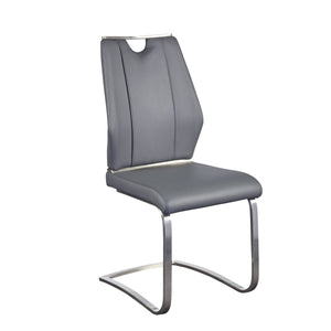 Lexington Leatherette Upholstered Dining Side Chairs with Steel Base Modern Seating Set of 2