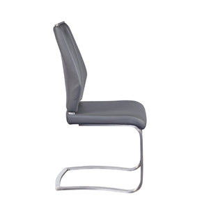 Lexington Leatherette Upholstered Dining Side Chairs with Steel Base Modern Seating Set of 2