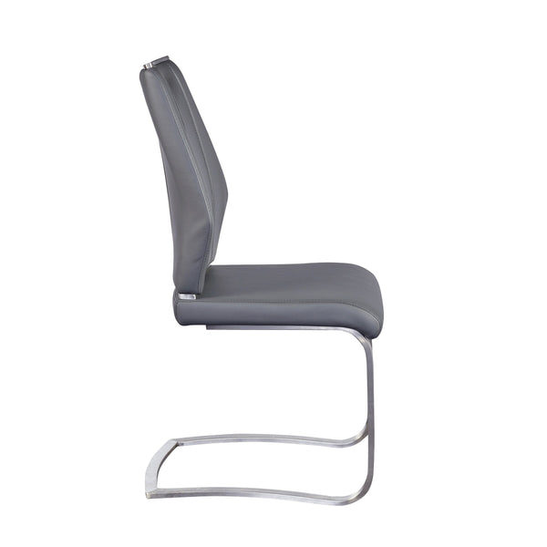 Lexington Leatherette Upholstered Dining Side Chairs with Steel Base Modern Seating Set of 2