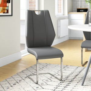 Lexington Leatherette Upholstered Dining Side Chairs with Steel Base Modern Seating Set of 2