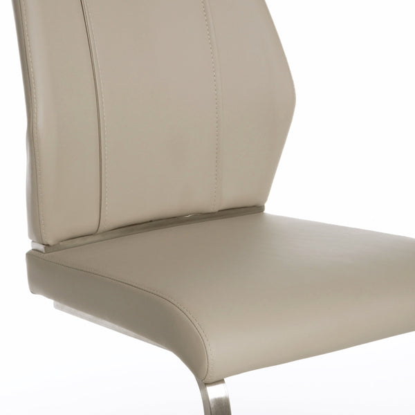 Lexington Leatherette Upholstered Dining Side Chairs with Steel Base Modern Seating Set of 2