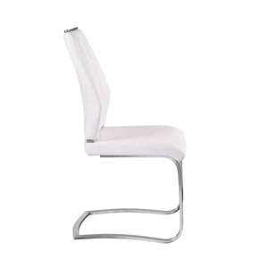 Lexington Leatherette Upholstered Dining Side Chairs with Steel Base Modern Seating Set of 2