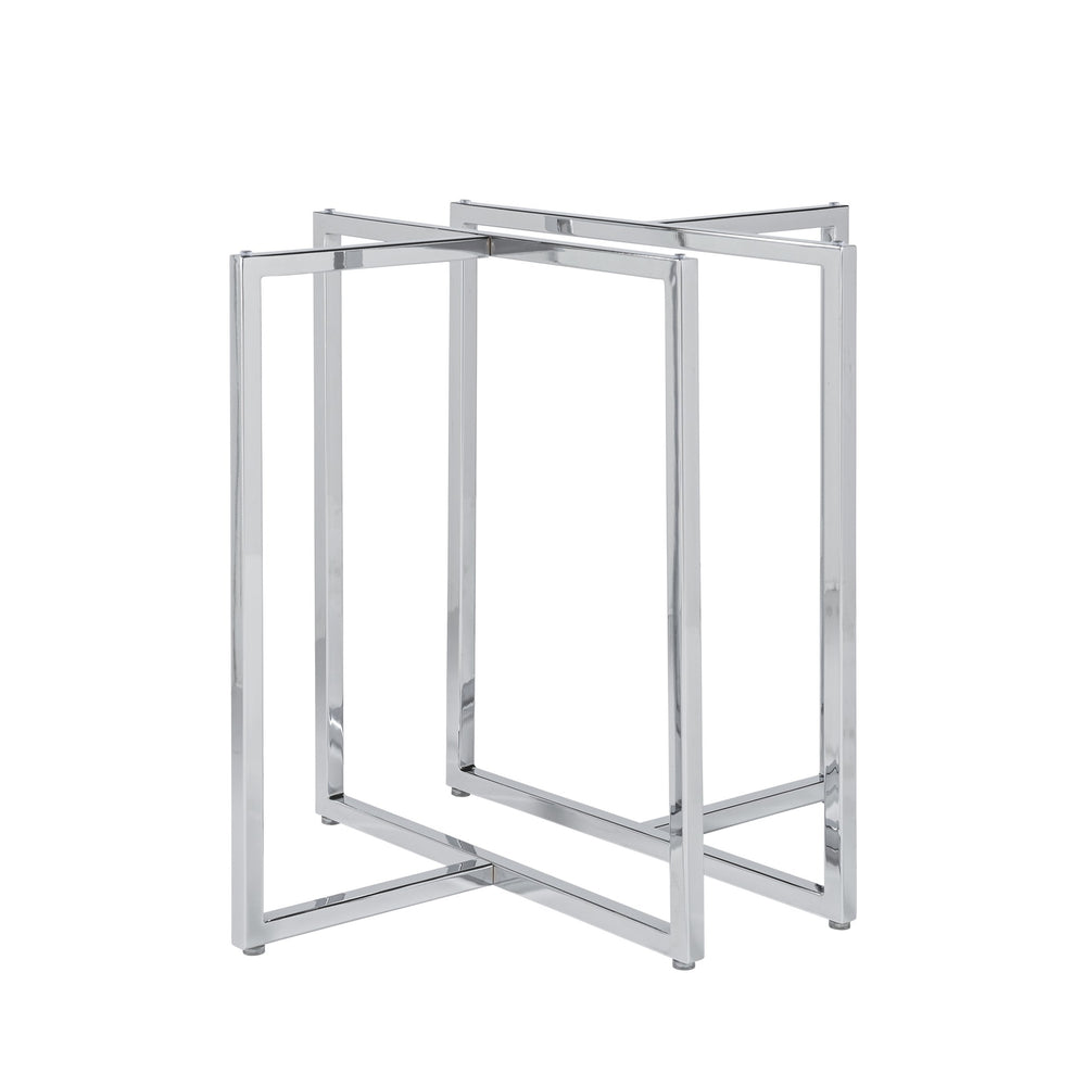 EE Test Vendor Legend Contemporary Steel Dining Table Base Set with Adjustable Feet for Any Tabletop Chrome EETEST-81040CHRM