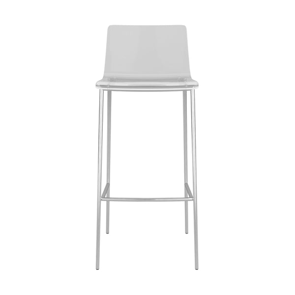 Cilla Acrylic Barstools with Brushed Nickel Legs Set of 2 for Modern Kitchen