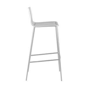 Cilla Acrylic Barstools with Brushed Nickel Legs Set of 2 for Modern Kitchen