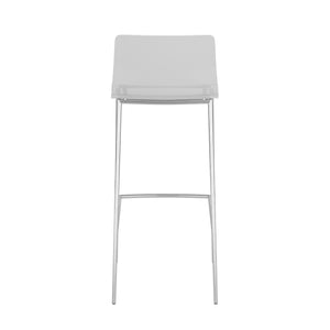 Cilla Acrylic Barstools with Brushed Nickel Legs Set of 2 for Modern Kitchen
